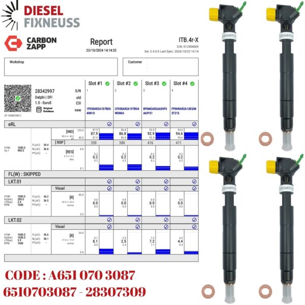 allhues 4X Fuel Injectors for 2143cc Diesel Engine | High-Performance Replacement Kit - Image 2